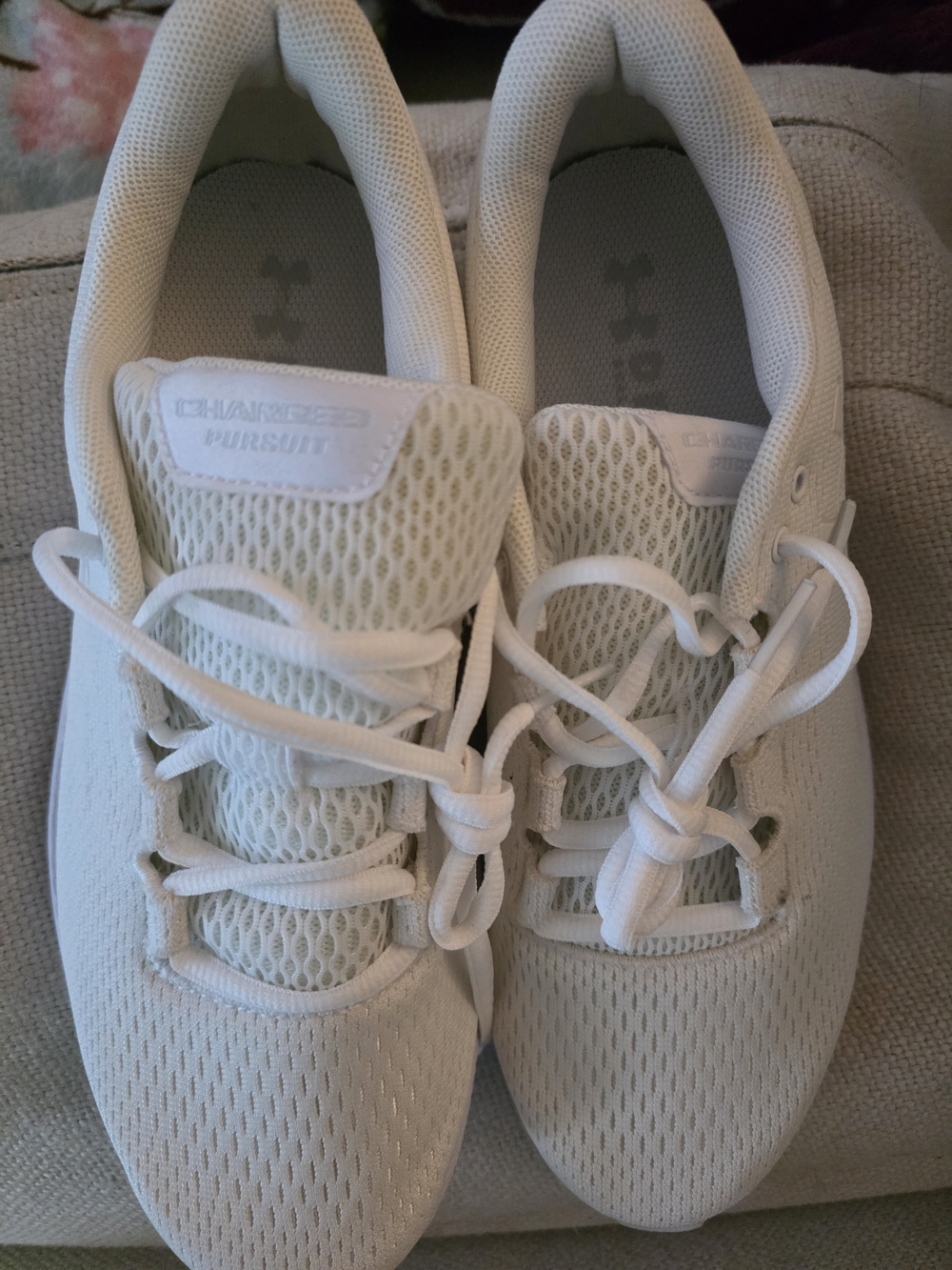 Under Armour White Charged Pursuit Lightweight Sneakers